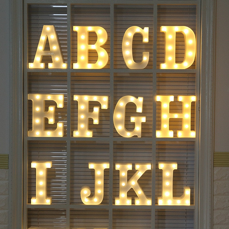 26 Letters White LED Decorative Light